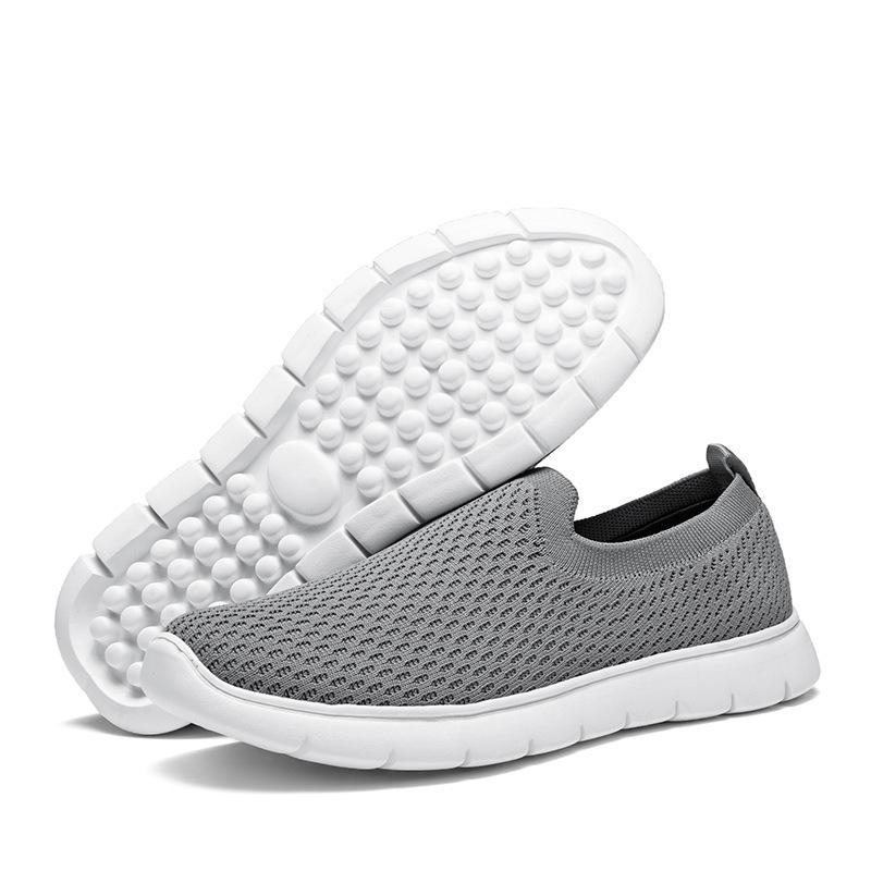 

2025 новые большие размеры летающие плетеные повседневные туфли мужские хит продаж однопедальные легкие чехлы для ног ленивые туфли мужская обувь пятно 39 серый