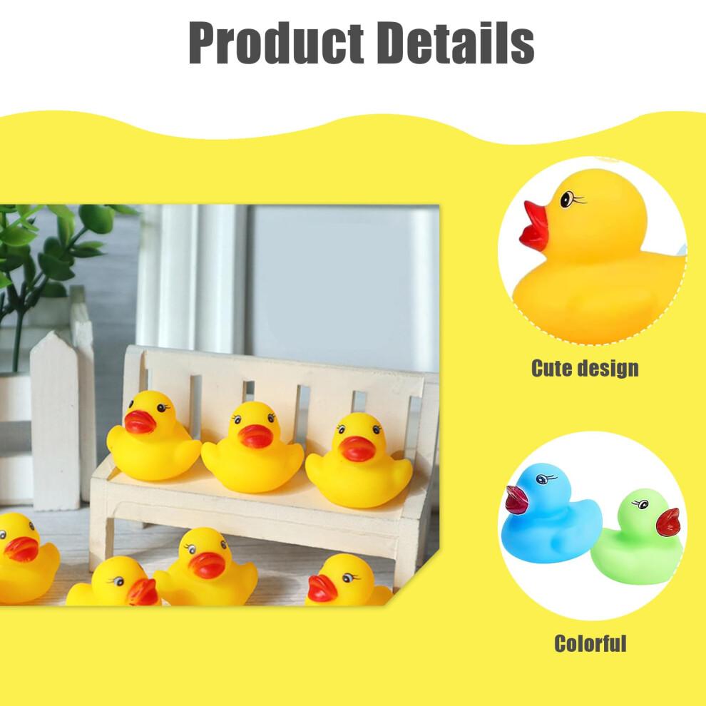 36 Pcs Mini Rubber Ducks, Rubber Ducks Multipack Yellow Orange Pink Blue Green Purple, Squeaking Floating Bath Toys for Kids, Great for Bath Time Par