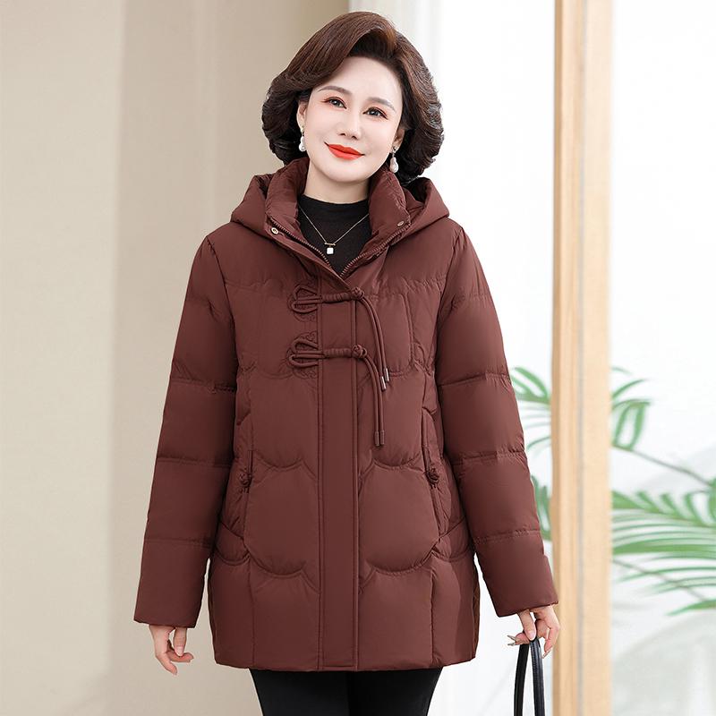 Authentic 2024 Winter Down Jacket for Middle-Aged and Elderly Women - Thickened Short Coat