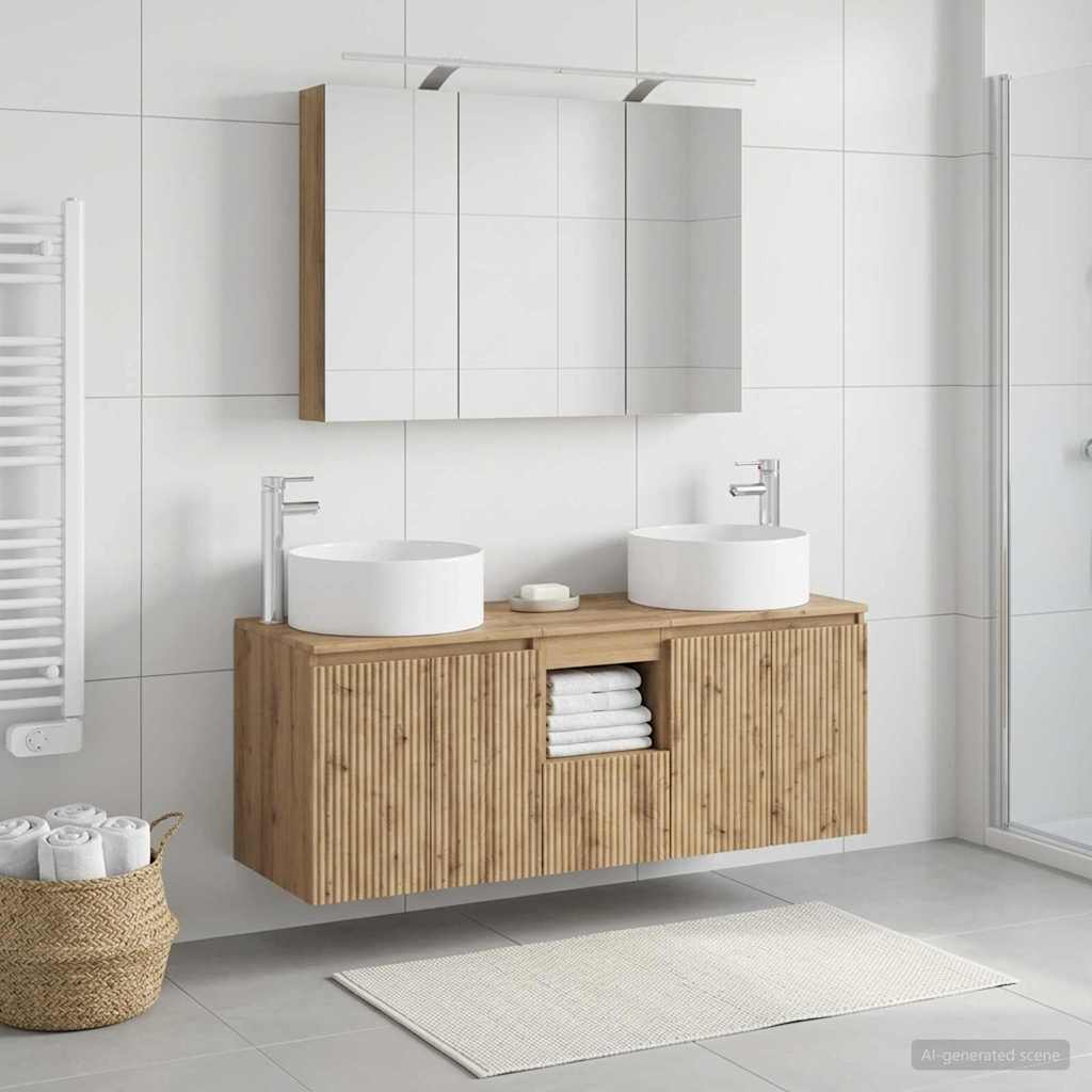 Bathroom Cabinet Set 4 pcs Artisan Oak 100 x 14.5 x 70 cm