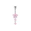 Anneau de nombril Fleur de prunier avec pendentif à franges Fleur de Zircon Bijoux de nombril