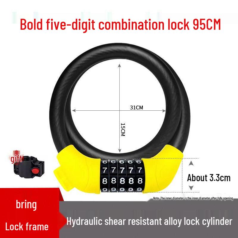 Waterproof Anti-theft Steel Cable Lock for Motorcycles, E-Bikes, and Helmets