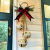Jingle Bells Christmas Tree Ornaments DIY Shatterproof Xmas Tree Hangings Pendant Bow Door Decoration Party Supplies Fireplace