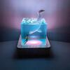 Creative Whale Ornaments Ocean Cubes Resin Luminous Ornaments Handcrafted Artworks Home Desktop Decorations Birthday Gifts