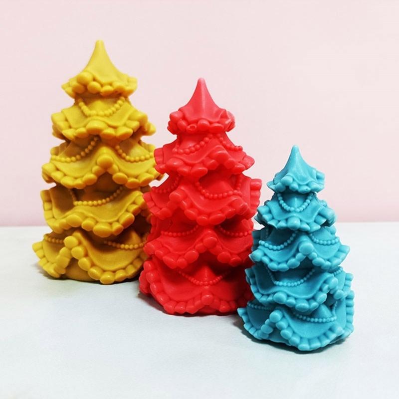 Silicone Molds Christmas Tree Candle Molds Handmade Casting Molds Ornament Molds Craft Supplies Plaster Molds