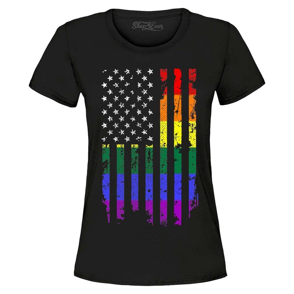 Distressed Rainbow Flag Women's T-Shirt Gay Pride LGBTQ+ Shirt