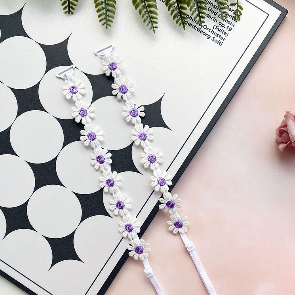 1 Paar Rutschfeste Gänseblümchen-Träger Abnehmbarer Schulterträger Langlebige Blumen-BH-Träger Frauen