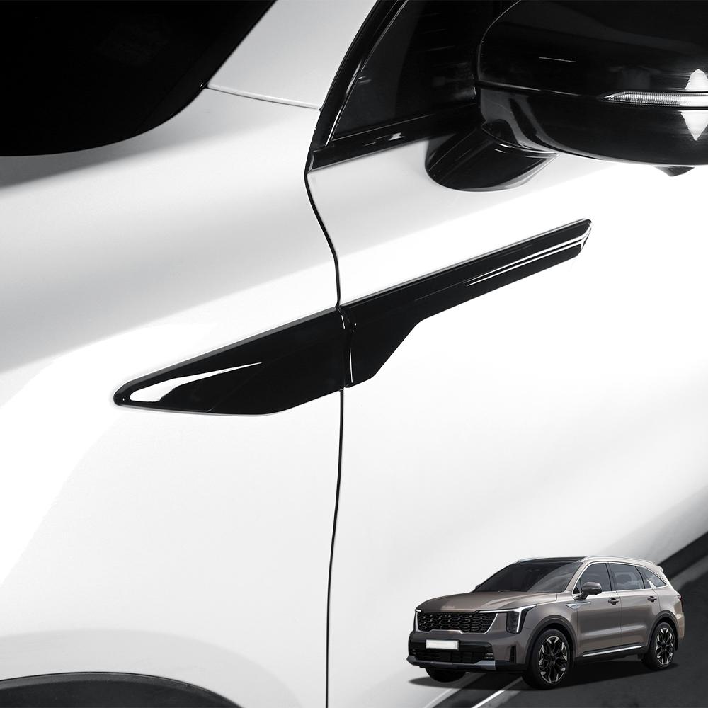 4PCS Vehicle Exterior Decoration Leaf Plate Lid Stripe Car Side Body Panel Decorative Cover ABS For Kia Sorento 2024 2025 2026