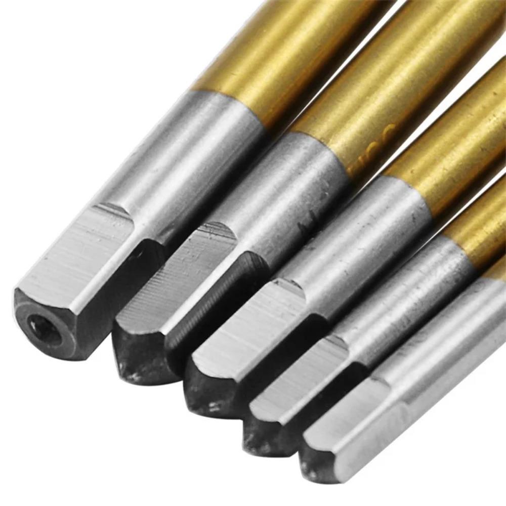 5pc Titanium Coated HSS Spiral Flute Screw Threading Taps Drill Tools For Machine Metals M3 M4 M5 M6 M8 Metric Hand Tool