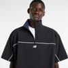 Woven Short Sleeve BK L [New Balance] Men's Half-Zip (MT61713I) Short-Sleeve T-Shirt / Moisture-Wicking (Black)