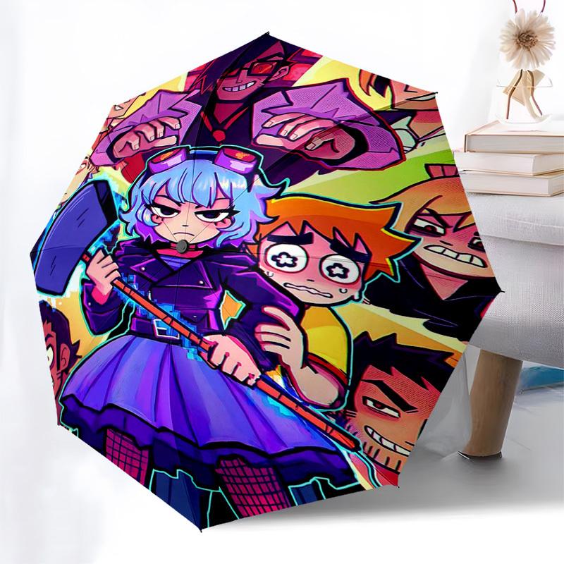1 Stück Outdoor-Regenschirm mit Anime-Charakteren - Automatisches Öffnen/Schließen, Tragbares 3-fach faltbares Design, 8-Speichen-Eisenrahmen, Perfektes Geschenk für Fans, Reisende