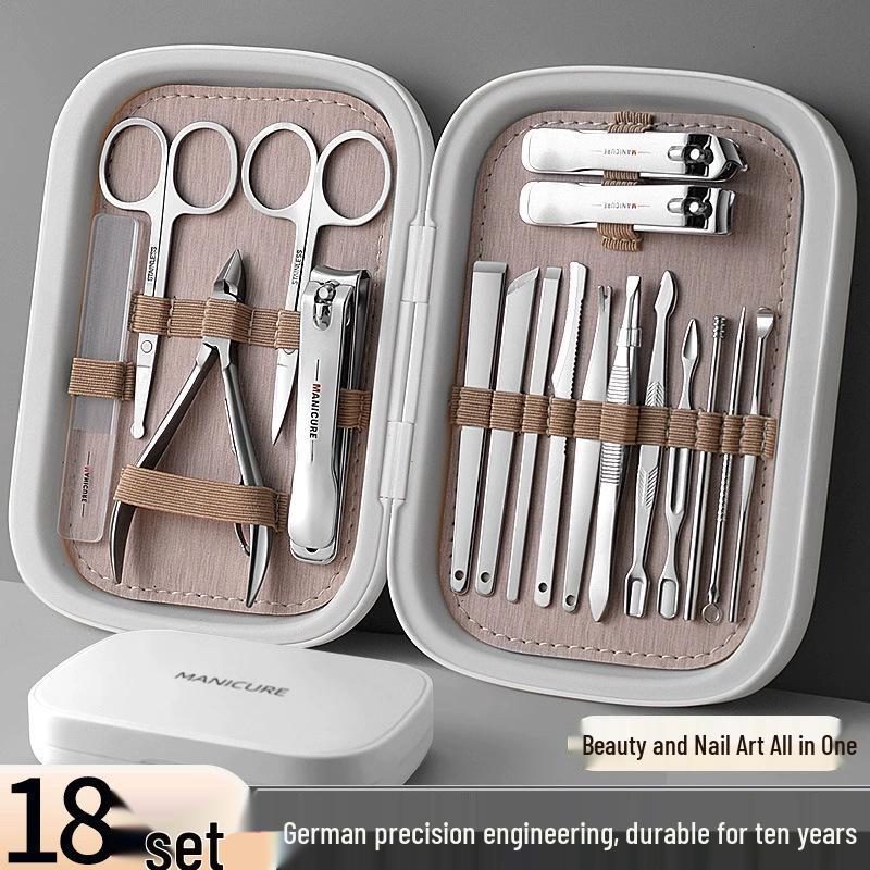 Portable Nail Care Set: Slant Clipper, Ear Pick & Dead Skin Scissors