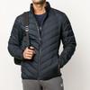 Emporio Armani Solid Color Quilted Stand Collar Down Jacket Men Jackets Navy-Blue 8NPB06PNE1Z1578