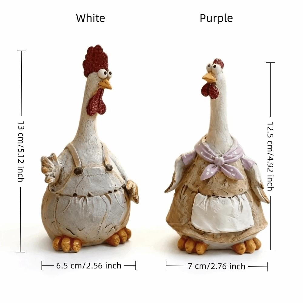 Funny Rooster Statue Cartoon Animal Shaped Garden Ornament Hen Statue Lawn Decoration