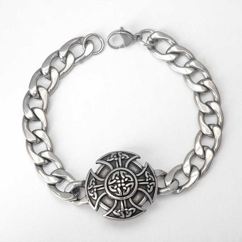 Stainless Steel Viking Infinity Knot Titanium Steel Cuban Hip Hop Bracelet
