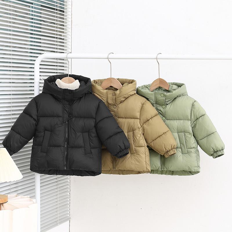 Children's Winter Down-Filled Jacket: Thickened Hooded Warm Coat for Babies