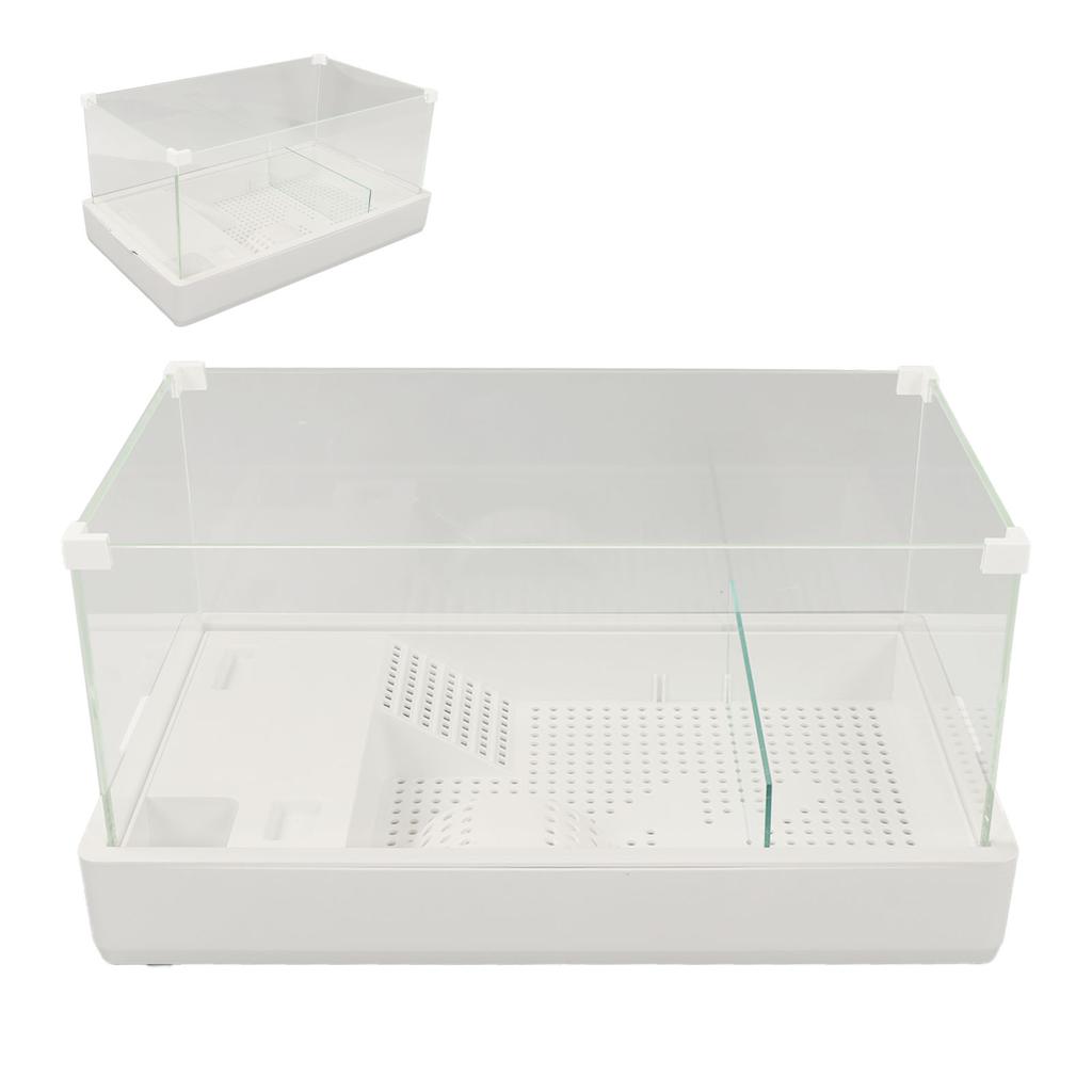 Glass Turtle Tank High Translucency Thickened 360 Degree Panoramic View Reptile Terrarium for