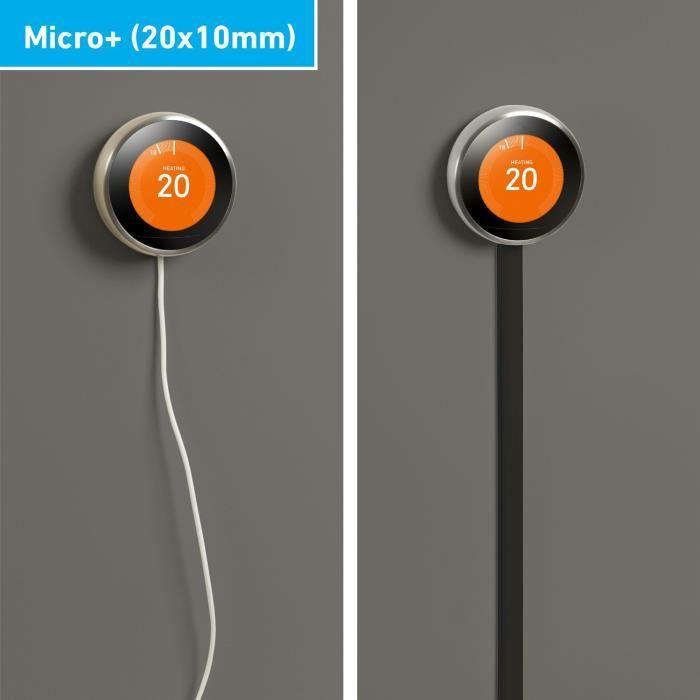 D-Line Kits de Goulottes | 2010KIT002 | Cachez et Protégez les Câbles Facilement | Goulotte Décorative | Noir