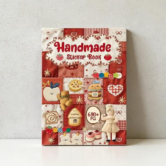 Kniha samolepek Realistická výšivková textura Samolepky Obsahuje 680 ks Roztomilé výřezové samolepky pro deníky Scrapbooking Plánovače