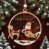Christmas Ornament Wooden Hanging Santa Snowman Merry Christmas Decor Wood Red Xmas Tree Ornament for Holiday Home Decor