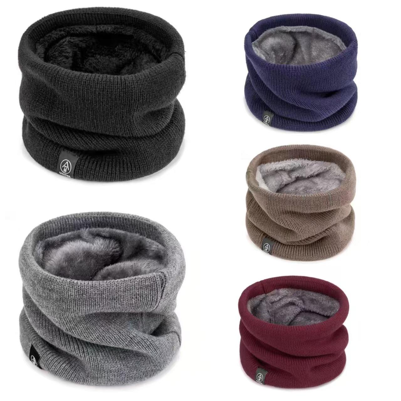 

Winter scarf Unisex fleece thickened scarf Warm neck cover Cycling mask Wool pullover Knitted scarf чорний