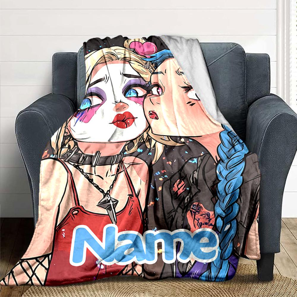 Custom Name Jinx Power Dark Party Blanket For Couch Bed Plush Cozy Fuzzy Blanket Super Soft Warm Blankets For Fall And Winter 091619