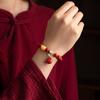 Cinnabar Peace Lock Natural Amber Pearl Purple Gold Sand Imperial Sand Bracelet Jewelry Women's Gift New Style