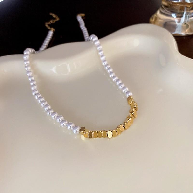Korean fleece rope color artificial tiger's eye stone bag necklace niche design sweater chain retro necklace