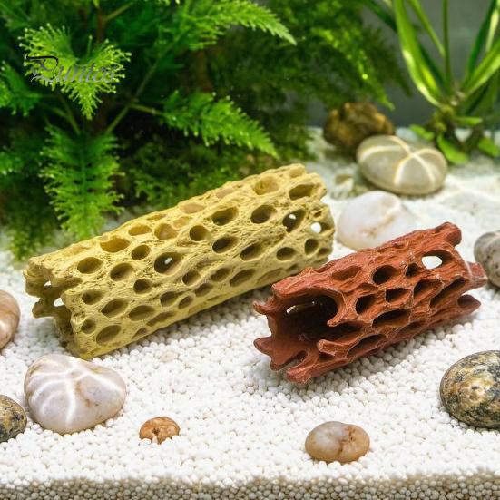 Safe Fish Tank Cave Aquarium Shrimp Cave, Artificial Tree Trunk Hide, Easy Clean Decor Hideout, Realistic for Betta Hiding And Resting Natural
