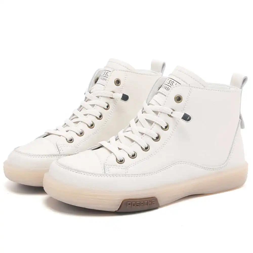 Non Slip Synthetic Leather Men's Boot 2024 High Shoes White Flats Sneakers Sports Fat Beskets Sepatu Best Selling Exerciser