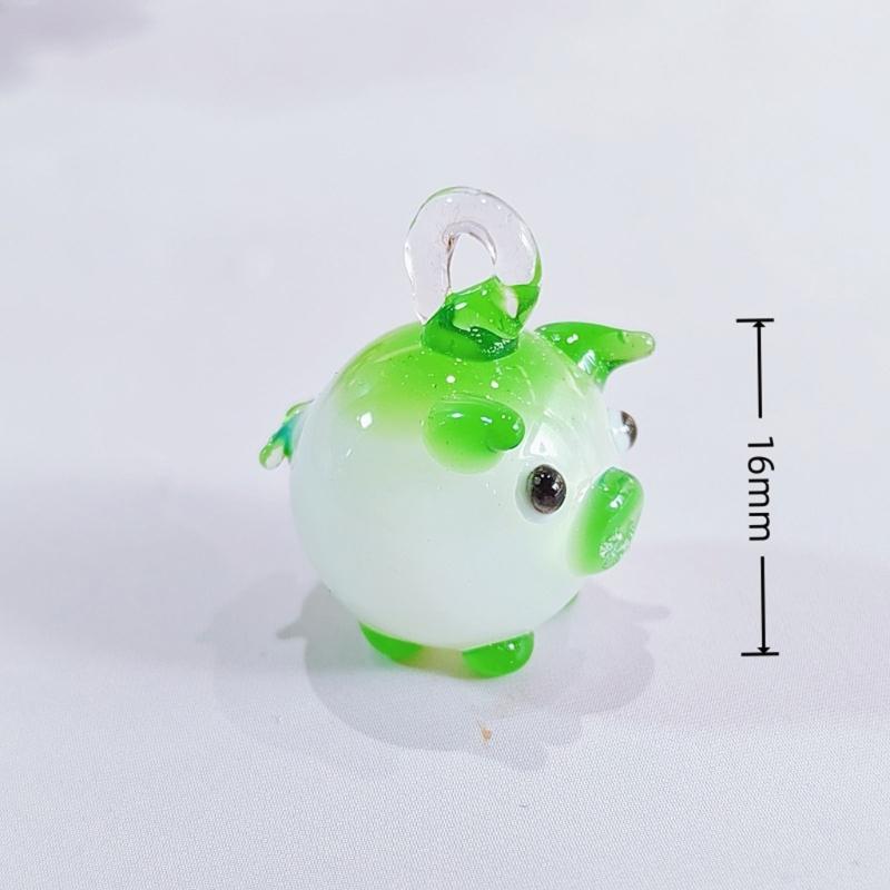 Glass Pigs Pendant Crystal Glass Animal Pigs Charm Cartoon Pig Hanging Charms for DIY Jewelry Keychain Chokers Making