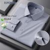 Romon Men's Long Sleeve Formal Silk Blend Shirt