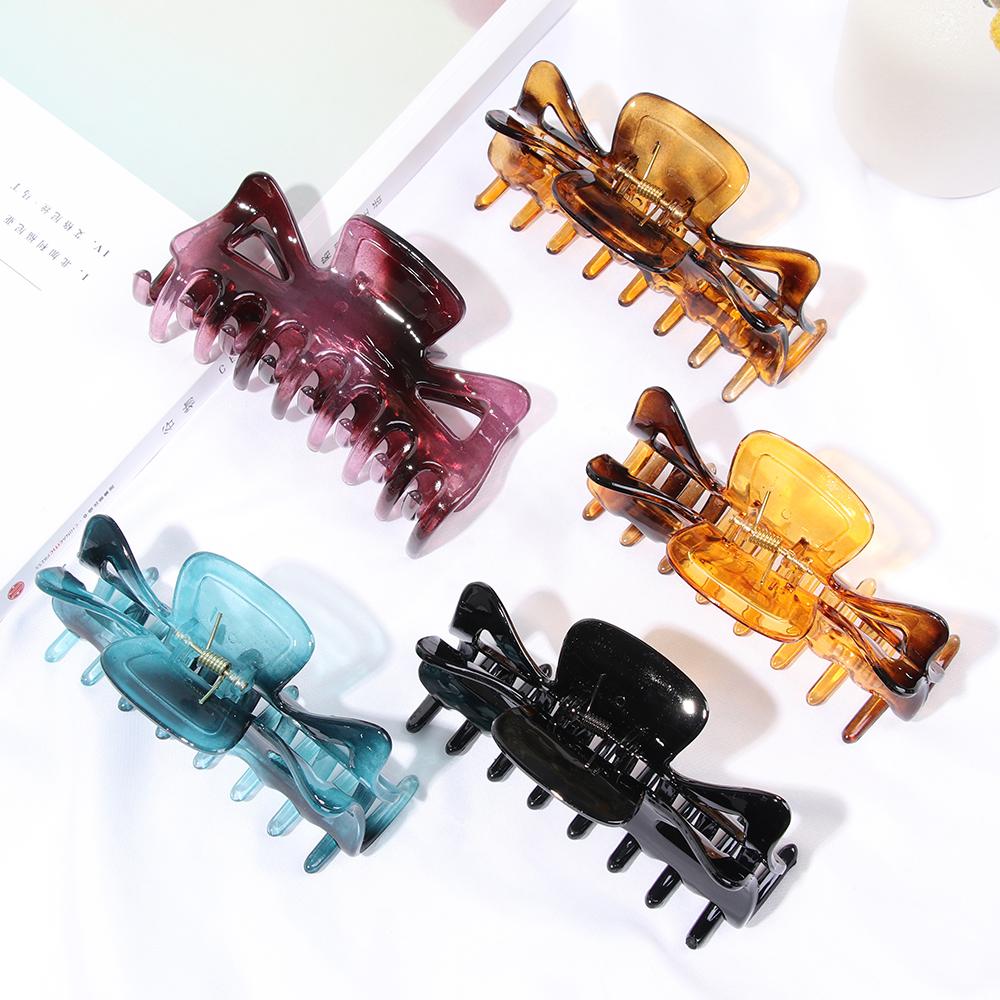 Women Girls Strong Hold Leopard Print Large Hairpins Hair Claw Clip Hair Clamps Barrette