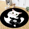 Round Rug Cat Print Bathroom Round Rug Living Room Bedroom Children's Study Round Rug Floor Mat