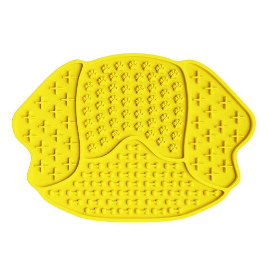 Pet Slow Food Mat with Strong Suction Cup, Puppy Head Design Pet Feeding Mat, Dog Slow Eating Bowl Accessory for Prevent Choking Anxiety Relief