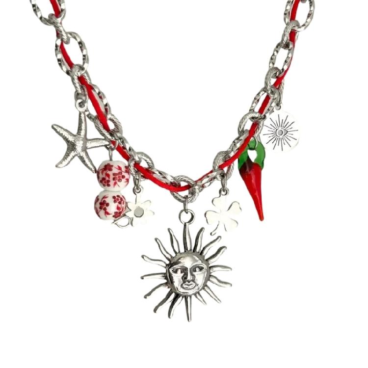 Stainless Steel Jewelry Unique Marine Theme Necklace Rope Chain Necklace Adjustable Length Holiday Accessory for Daily