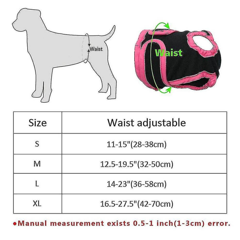 (L, Black) Washable Female Dog Diapers, Reusable Doggie Diaper Wraps For Female Dogs, Super-absorbent And Comfortable(size,color:l-black)