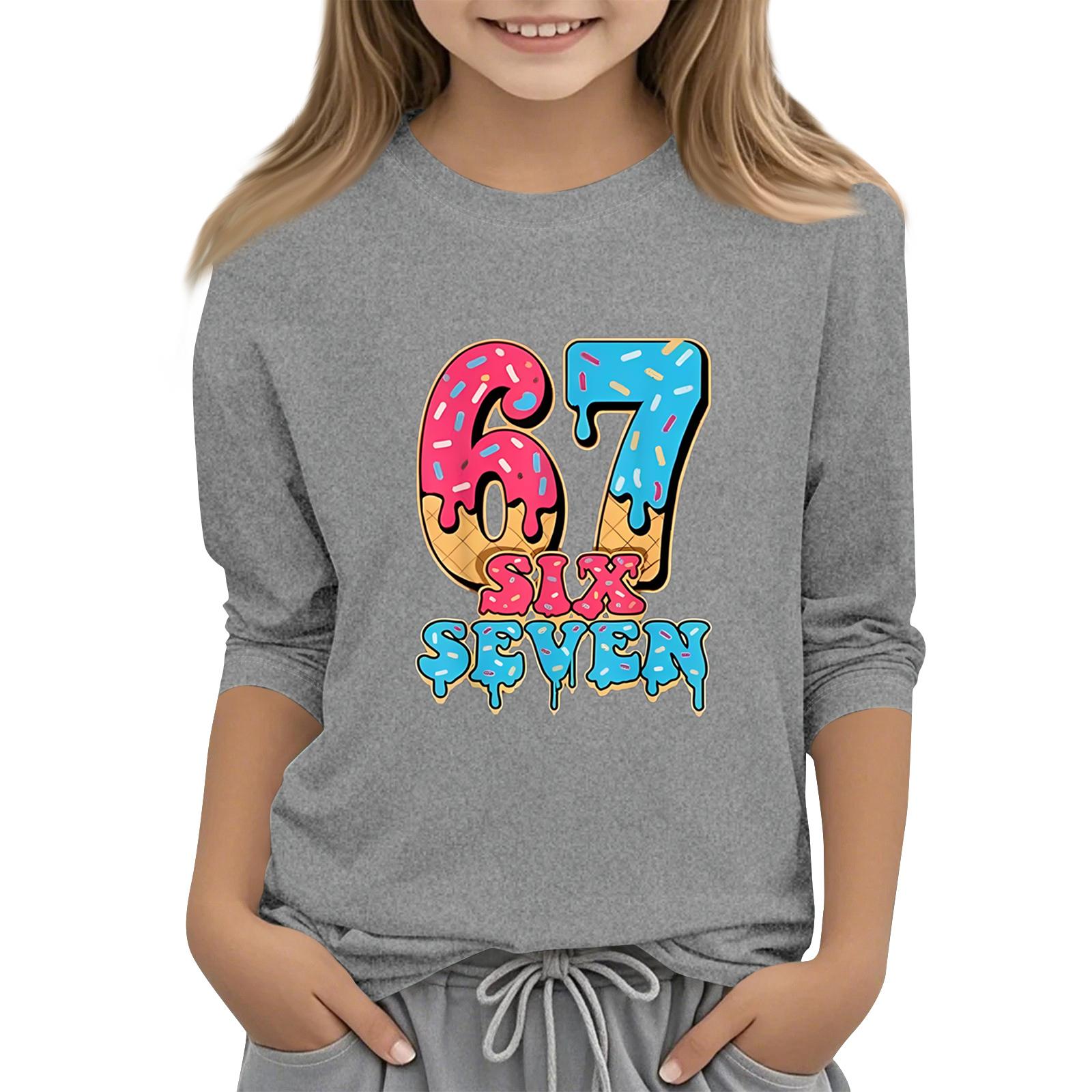 

Детская мода Футболка с рукавом три четверти, круглым вырезом, с принтом, повседневный топ 150