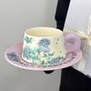 Retro High End Niche Coffee Cup Ceramic Cup and Plate Set Birthday Gift Girls' Souvenir