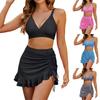 Women's Independent Station Split Swimsuit Retro Printed High Waist European and American Swimsuit Women
