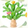 Kids Wooden Cactus Toy Alphabet Learning Toys Baby Balancing Cactus Toy Stacking Puzzles For Boys Girls