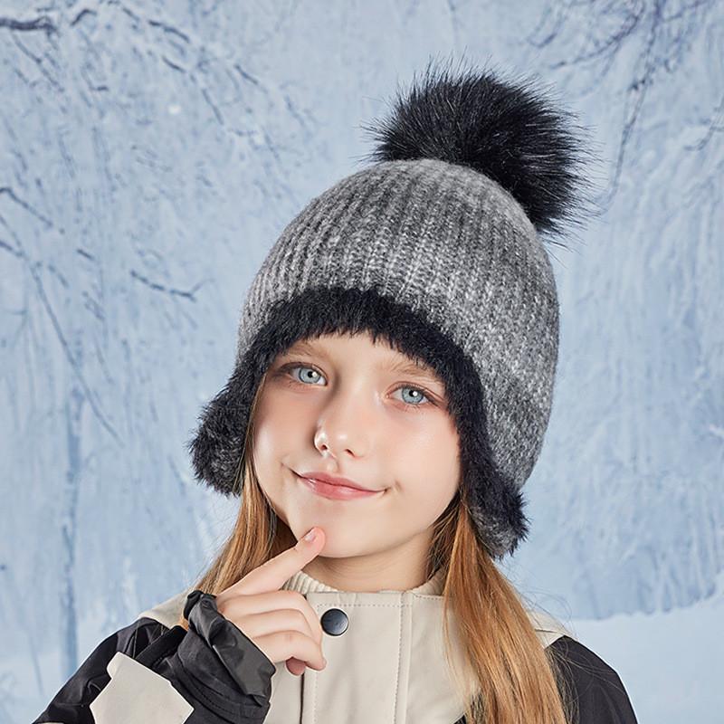 Childrens Knitted Cap With Windproof Design And Soft Acrylic Material For Winter