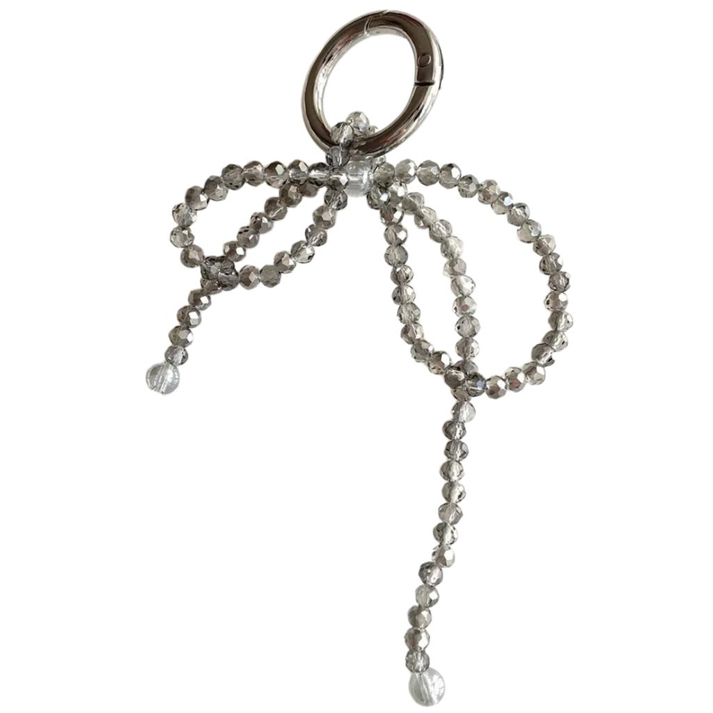 Delicate Keychain with Beaded Bowknot Phone Charm Unique Keyring Cute Pendant for Car Bag Wallet Backpack