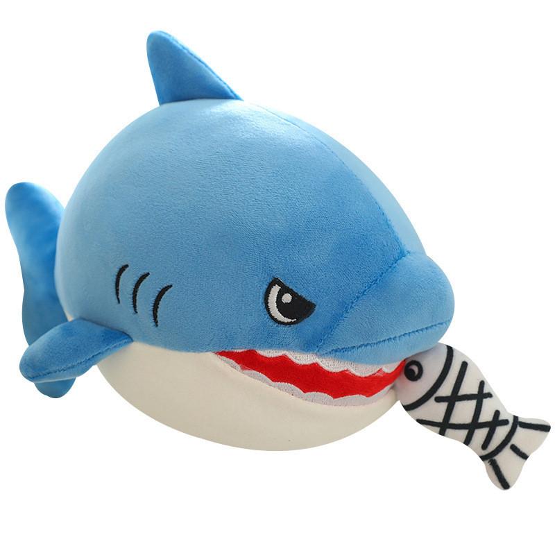 Shark Eating Small Fish Plush Toy With Pp Cotton Soft Stuffed Animal For Kids And Children