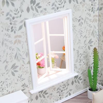 1/12 Dollhouse Wooden Window Frame Model Dollhouse Mini Furniture Decoration Toy Dolls House Micro Scene Construction Props