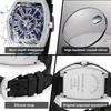 1PC Men's Watch Barrel Watch Simple Watch Belt Yacht Diamond Retro Quartz Watch