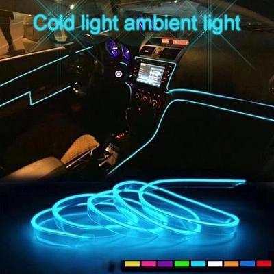 Striscia Luminosa LED Multicolore Ambientale EL Wire per Fessura Portiera Auto