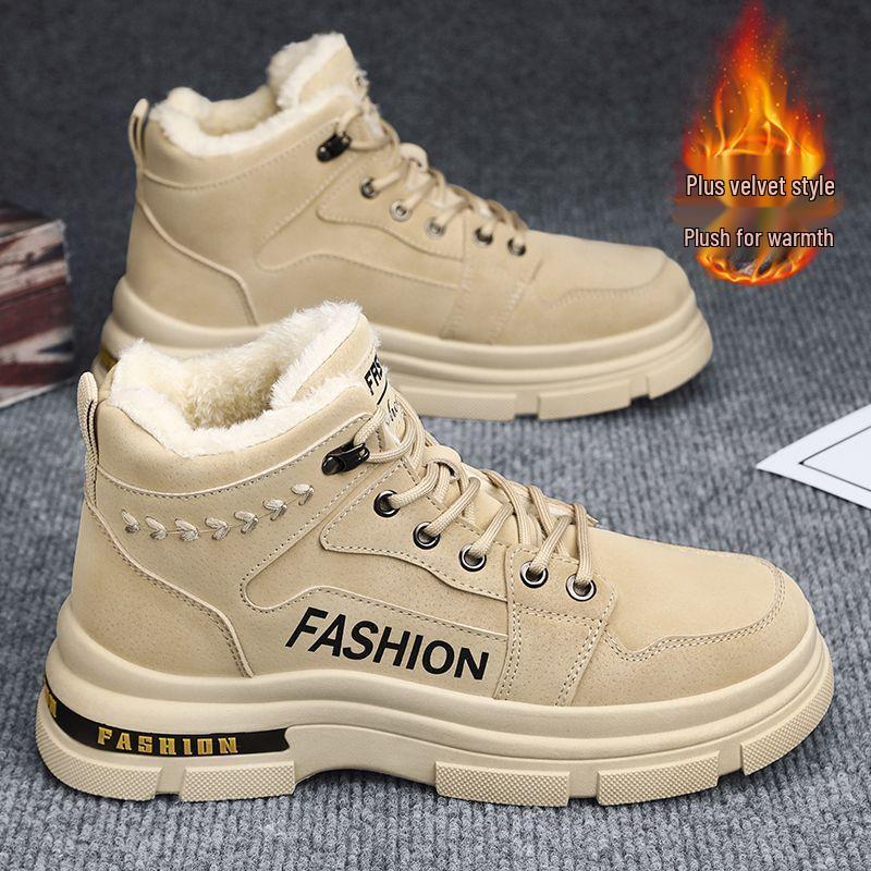 Men s Northeast Cotton Non-Slip Winter Snow Boots - Thickened, Velvet-Lined, High-Top Workwear Martin Boots 39