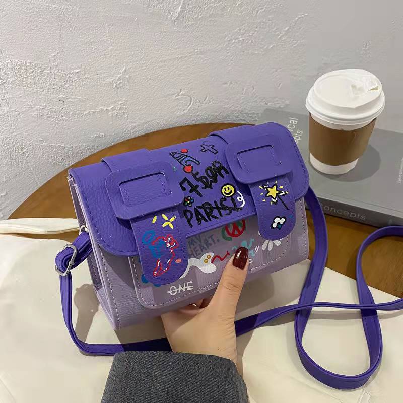 Cambridge Bag Graffiti Niche Color Matching Bag Women's 20 New Trendy Messenger Bag Summer Messenger Fashion