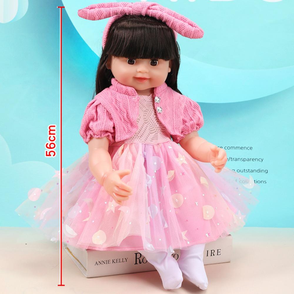 56Cm Reborn Simulation Barbie Gift Doll Baby Soft Gel Girl Toy Set Children's Doll